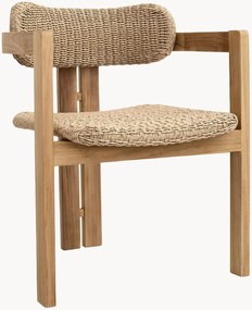 Sedia con braccioli da giardino in legno di teak Donato