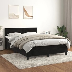 Giroletto A Molle Con Materasso Nero 140x200 Cm İn Velluto /