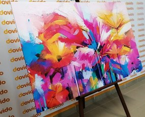 Quadro su tela – Fiori astratti colorati