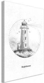 Quadro Black and White Lighthouse (1 Part) Vertical