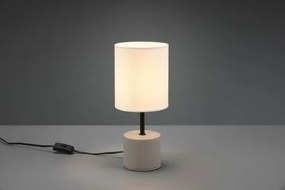 Lampada da tavolo con paralume  bianco base cemento grigio ben r512...