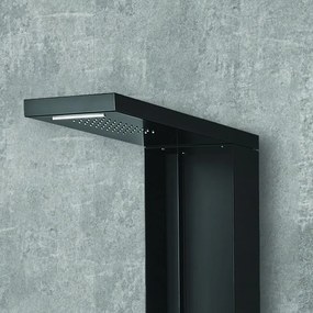 Kamalu - pannello doccia nero soffione a cascata e doccetta | kam-t7100n