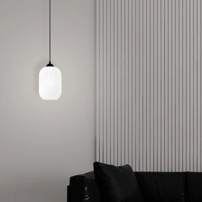 Lampadario a sospensione con filo HARMA 1xE27/15W/230V diametro 14 cm bianco/nero