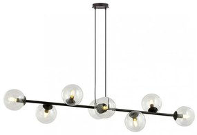 Lampadario a sospensione ROSSI 8 BL in acciaio e vetro 8xE14 Colore delle Sfere Trasparente