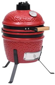 Barbecue Affumicatore 2 İn 1 Kamado İn Ceramica 56 Cm Rosso /