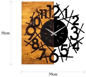 Orologio da parete 59x58 cm 1xAA legno/metallo