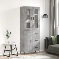 Credenza Grigio Cemento 69,5x34x180 cm in Legno Multistrato 3198677