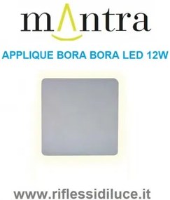 Mantra applique bora bora bianca quadra 18x18 led 12w