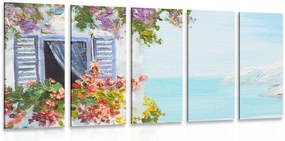 Quadri 5 pezzi – Casetta e vista sul mare