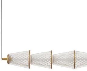 Lampadario LED a sospensione con filo SANSA LED/11W/230V oro/limpido