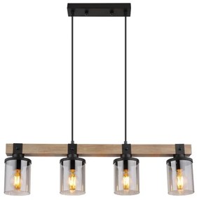 Brilagi - Lampadario a sospensione su cavo VISTA 4xE27/60W/230V rovere