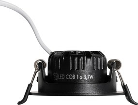 Faretto incasso nero orientabile 6,5 cm con LED incluso IP54 Ultra Slim - Pupil