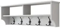 Mensola con appendiabiti 120x22x37 cm bianco
