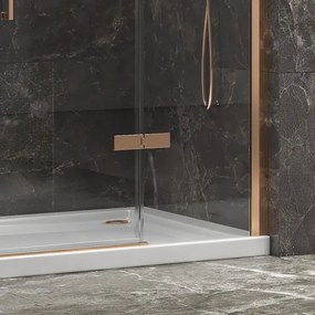Porta doccia 140cm battente e 2 fissi oro rosa spazzolato | KT6000RG - KAMALU