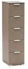 Cassettiera 5 Cassetti Rovere Grigio - Dimensioni: cm 27 x 38 x 103 h