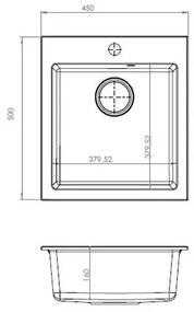 ALVEUS 1133431 - Lavello della cucina CORTINA 50x45 cm granito/beige