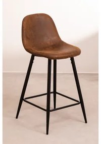 Sgabello Alto In Similpelle Glamm Caffè Vintage & ↑65 Cm & Nero - Sklum