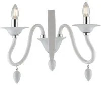 Applique ESTEFAN in acrilico bianco stile candelabro