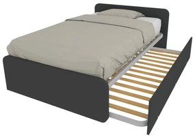 864R - Letto cameretta 120x190 1piazza e mezzo con secondo letto estraibile e testate personalizzabili.Reti incluse