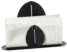 Portatovaglioli ficus nero in ferro 24x6x16,5hcm