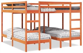 Giroletto Castello Triplo Marrone Cera 200x200/80x200cm Pino /