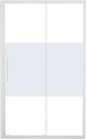 Porta doccia scorrevole L 167-171 cm x H 195 cm per nicchia in vetro smerigliato SP. 6 mm, profilo opaco bianco, serie Record