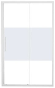 Porta doccia scorrevole Record L 106 x H 195cm, Sp. 6 mm in vetro smerigliato profilo bianco