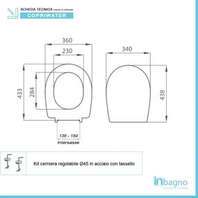 Copriwater dedicato Azzurra serie Pratica in termoindurente bianco
