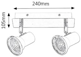 Rabalux 5498 - LED Faretto da bagno STEVE 2xGU10/4,5W/230V