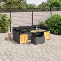 Set Divani da Giardino con Cuscini 7pz Nero Polyrattan 3273855