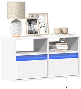 Mobile Tv A Parete Con Luci Led Bianco 80x31x45 Cm /