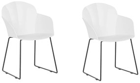 Set di 2 sedie da pranzo plastica bianca SYLVA Beliani