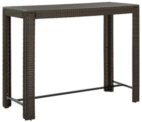 Set da Bar da Giardino 9 pz con Cuscini in Polyrattan Marrone