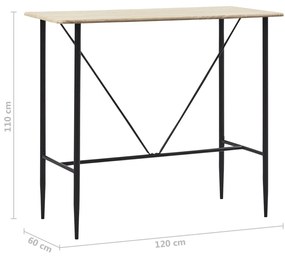 Tavolo da Bar Rovere 120x60x110 cm in MDF