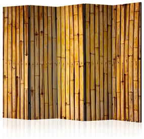 Paravento Giardino di bambù II - texture di legno di bambù in tema orientale