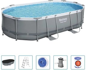 Set Piscina Ovale Power Steel 488x305x107 cm Bestway