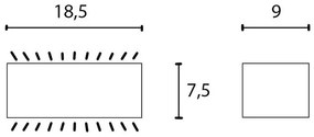 Box lampada parete bi-emissione