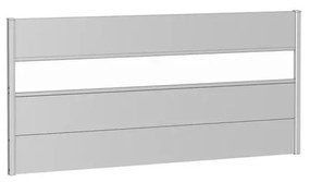Frangivista con vetro in acciaio metallizzato alluminio BIOHORT L 194 x H 91 cm, spessore 44 mm