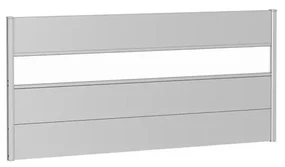 Frangivista con vetro in acciaio metallizzato alluminio BIOHORT L 194 x H 91 cm, spessore 44 mm