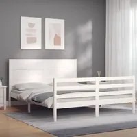 Giroletto con Testiera Bianco 160x200 cm Legno Massellocod mxl 93752