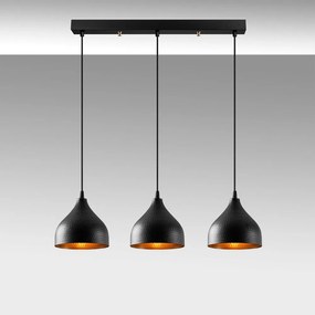 Lampadario nero con paralume in metallo Tattoo – Opviq lights