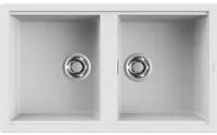 Lavello Elleci Incasso 2 vasche 86x51 Best 450 Keratek Plus Bianco White Assoluto LKB45096