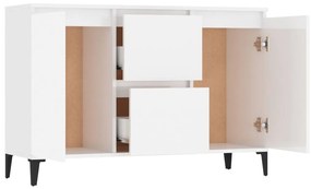 Credenza Bianco Lucido 104x35x70 cm in Legno Multistrato