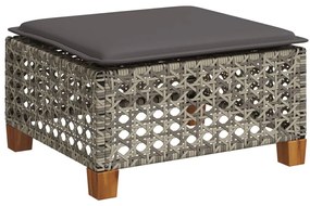 Set divani da giardino 4 pz con cuscini in polyrattan grigio