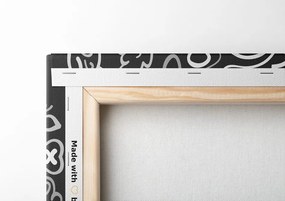 Stampa su tela – Mandala dell'amore in bianco e nero