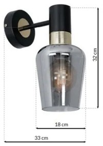 Applique ROMA BLACK 1xE27/60W/230V