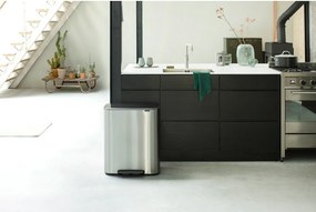 Bidone in acciaio per raccolta differenziata in argento opaco 60 l Bo - Brabantia