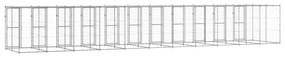 Gabbia Per Cani Da Esterno İn Acciaio Zincato Con Tetto 29,04m² /