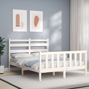 Giroletto Con Testiera Bianco Small Double Legno Massello /