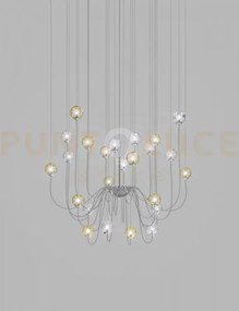 Puppet sospensione 24p multicolore 2 cromo lucido 24 luci attacco g9